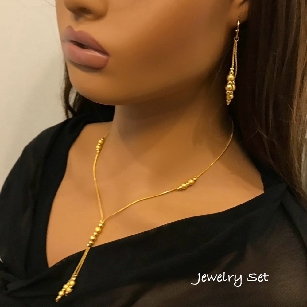 Gold Jewelry Set for Women, Golf Bead Jewelry Set, 24k Gold Plated Jewel…